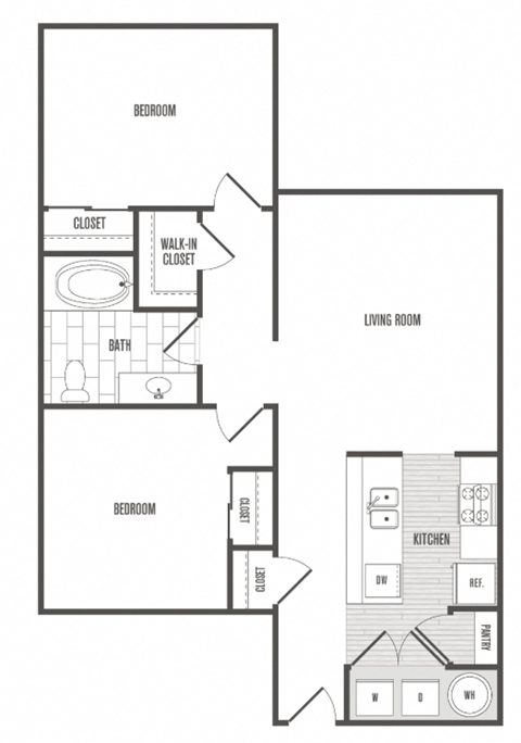 A black and white image of a floor plan for a home.